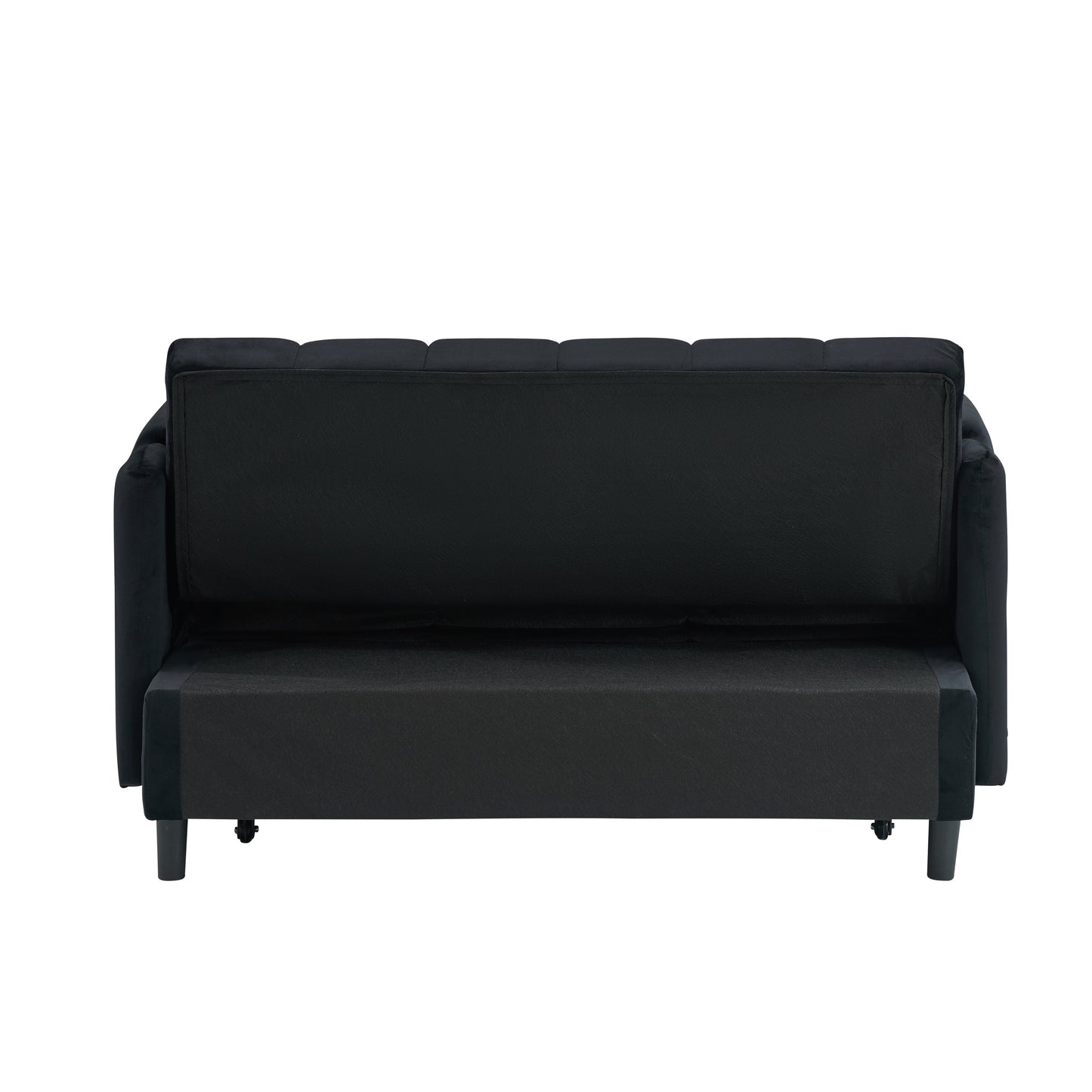 NEW 52' Black modern velvet pull-out bed, small love seat