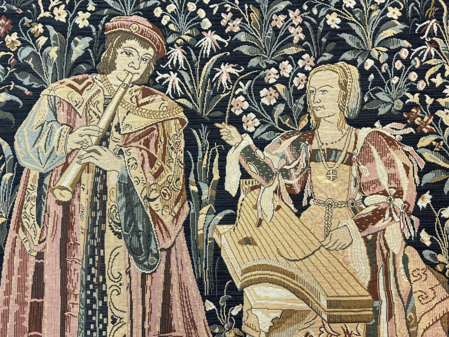 USED Vintage Belgium Tapestry 4x5, The Concet Musicians, Green