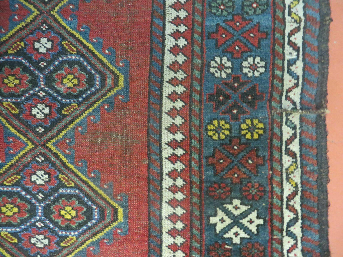 USED 3' X 6' Antique 1920s Handmade Caucasian Karabagh Ganjeh Talesh Wool Rug Nice