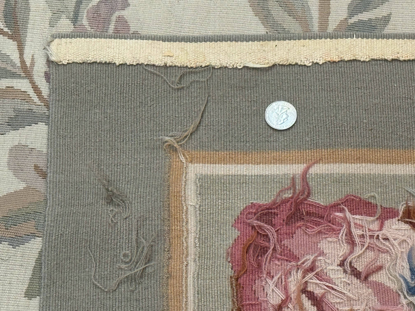 USED Palace Size Aubusson Rug 11x16, Large Aubusson Carpet