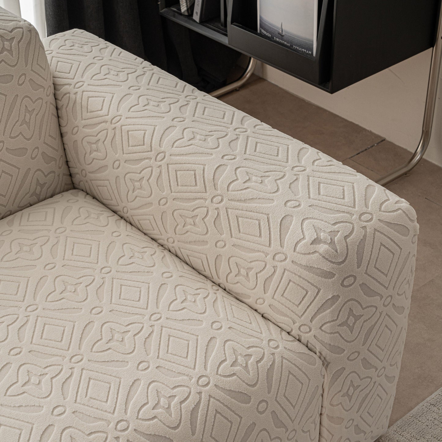 NEW 3D Jacquard Geometric Sofa Cover, High Stretch Soft Polar Fleece Slipcover for Couch