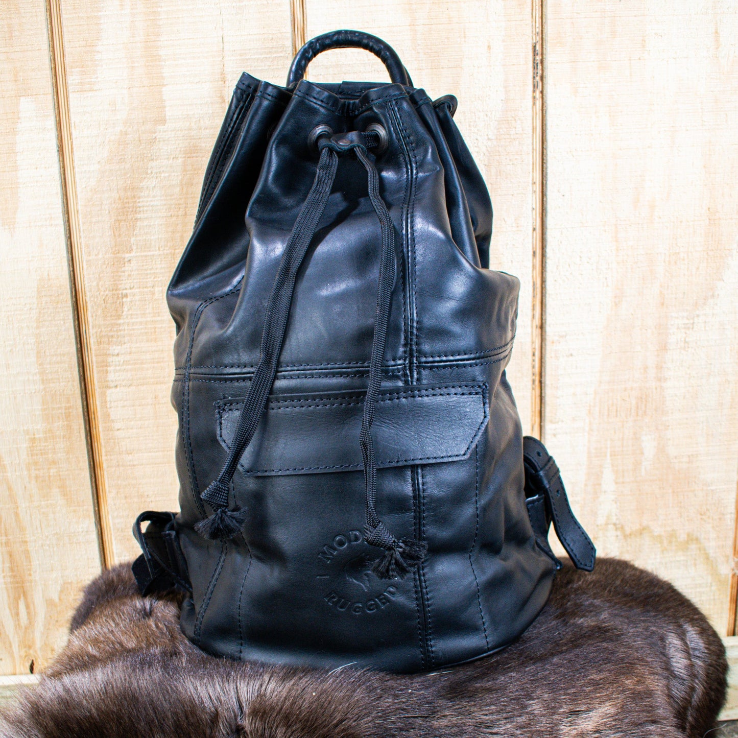 NEW Leather Bucket Bag - Black