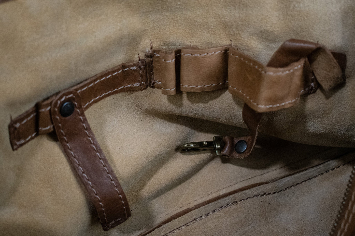 NEW Leather Hide Laptop Bag- Soft Tan (Buckles)