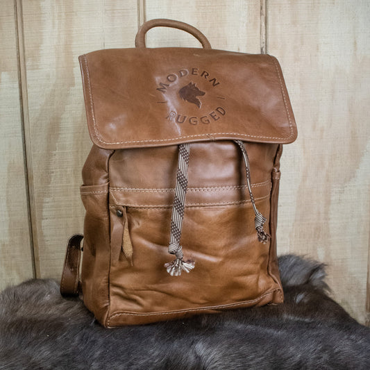NEW Leather Hide Backpack - Soft Tan (Weathered)