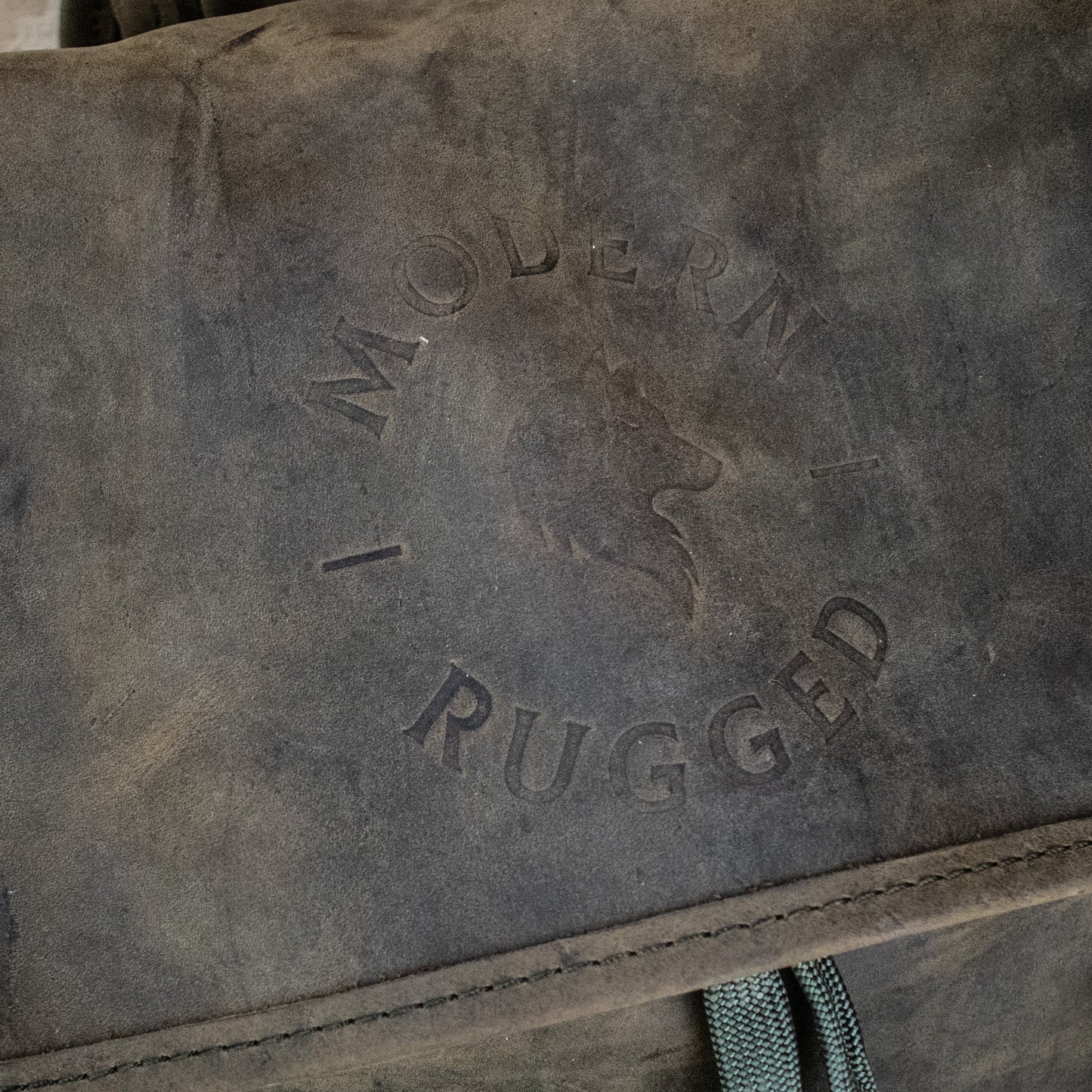 NEW Leather Hide Backpack - Olive (Weathered)