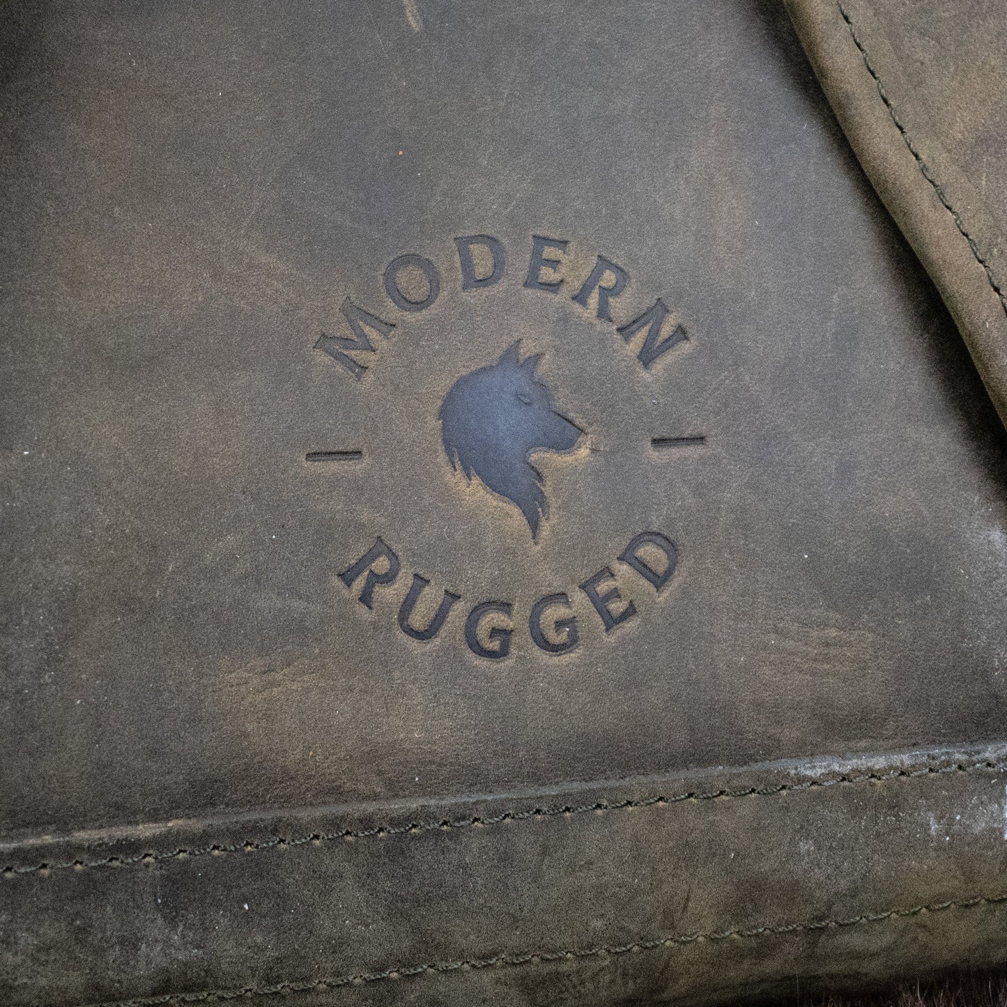 NEW Leather Hide Backpack - Olive (Weathered)