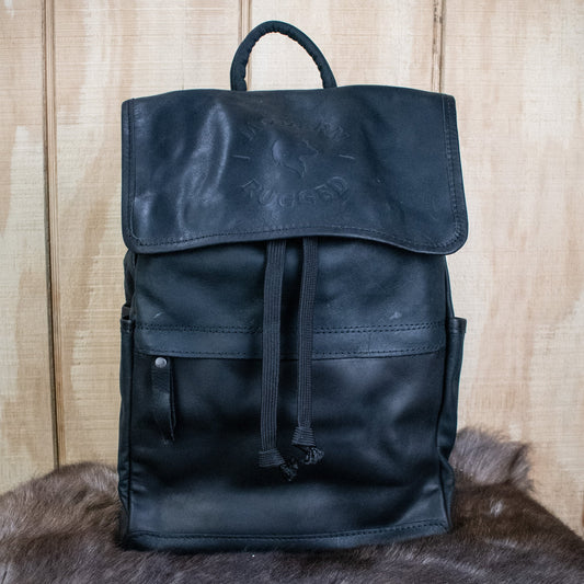 NEW Leather Hide Backpack - Black
