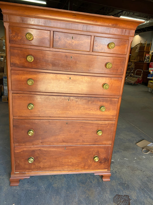 Antique Period 9 Drawer High Chest of Drawers