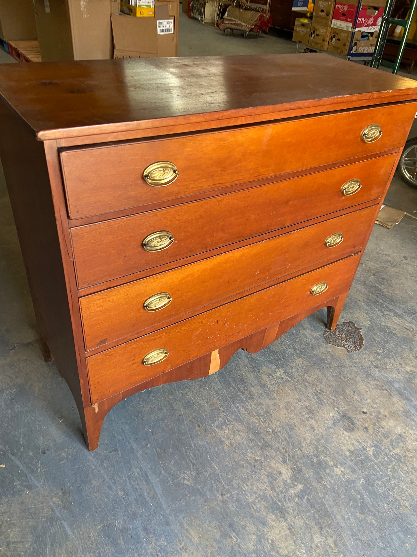 New Antique 4 Drawer Brass Hardware Chest of Drawers