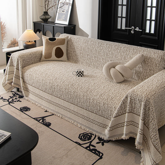 NEW Textured Woven Furniture Protector for Couch, Rustic Farmhouse Sofa Throw Blanket