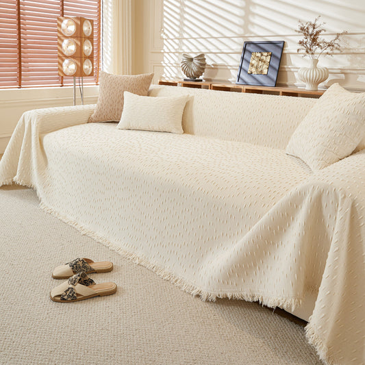 NEW Textured Throw Blanket with 3D Dobby Weave, Minimalist Furniture Protector for Couch