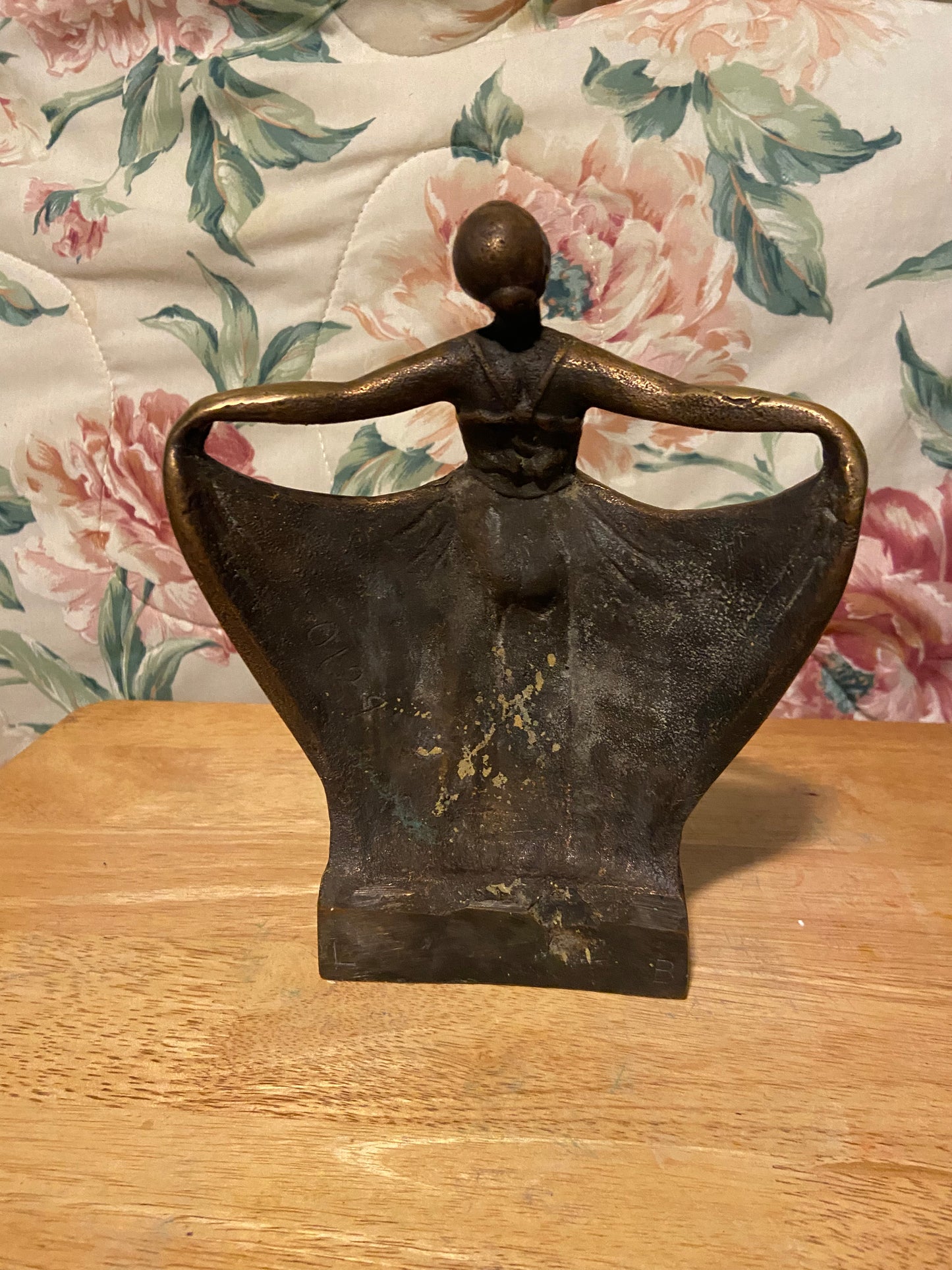 Original Antique Cast Bronze Art Nouveau Dancing Lady Door Stop