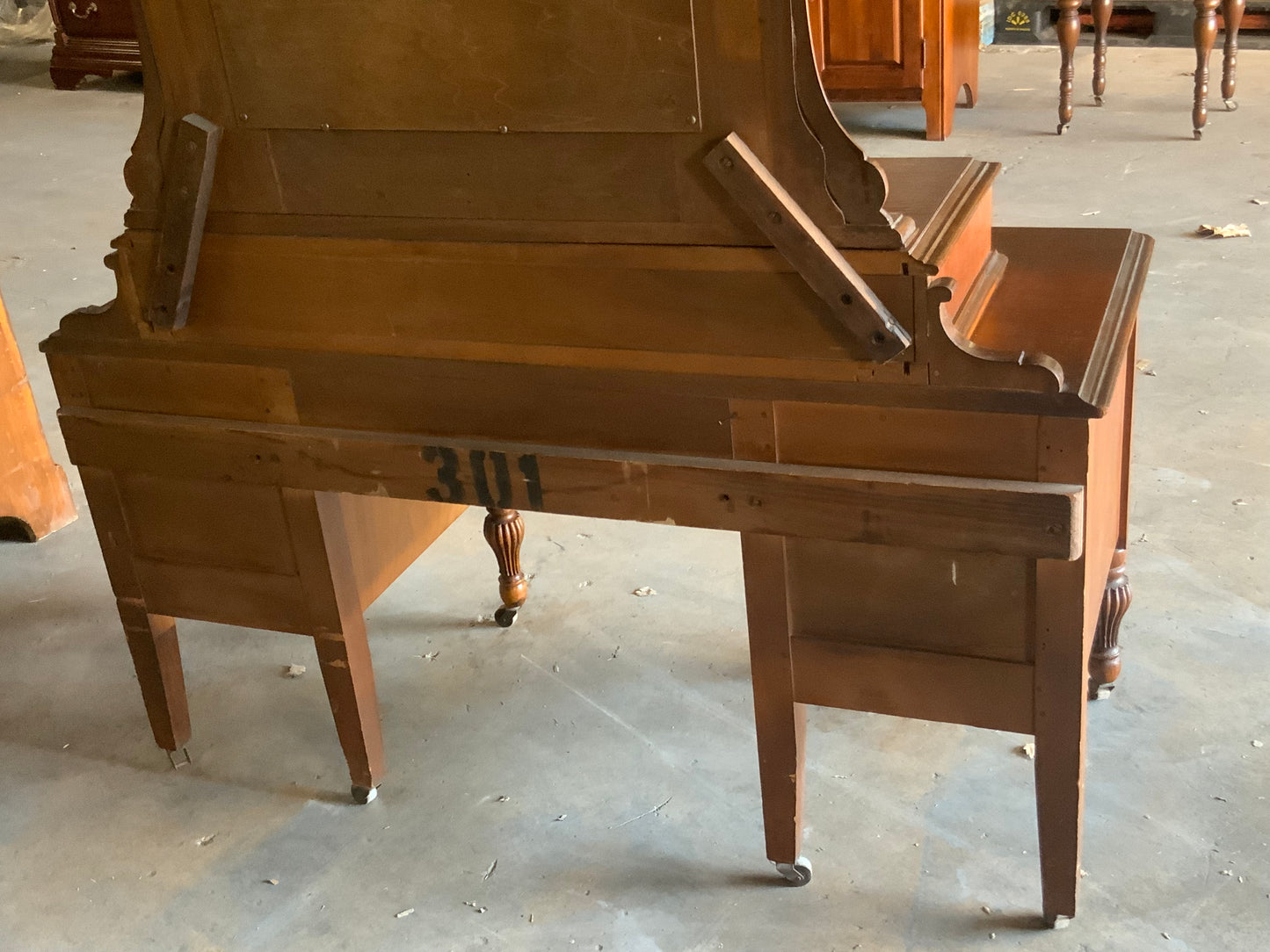 Vintage Walnut Depression Vanity with Mirror