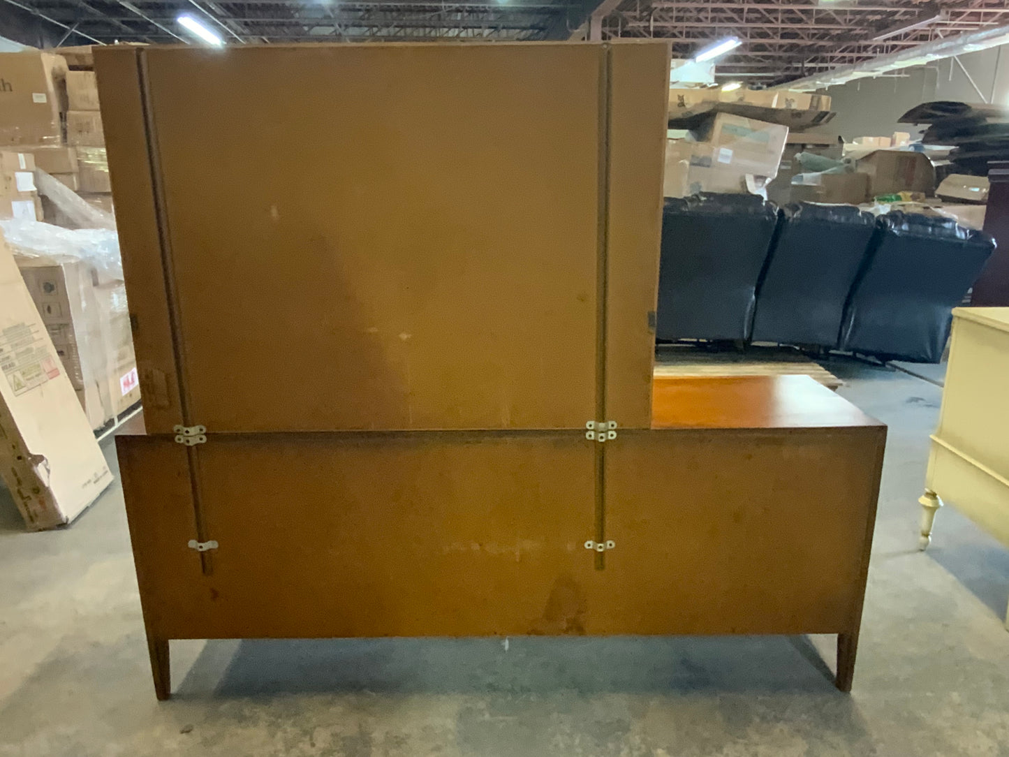 MCM Mid Century Modern West Michigan Eight Drawer Triple Dresser with Mirror
