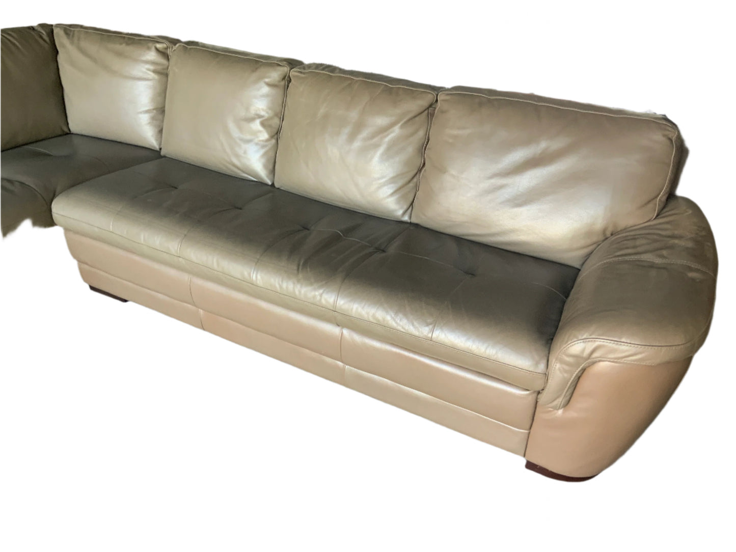 Modern 2pc Brown Leather Sectional Sofa