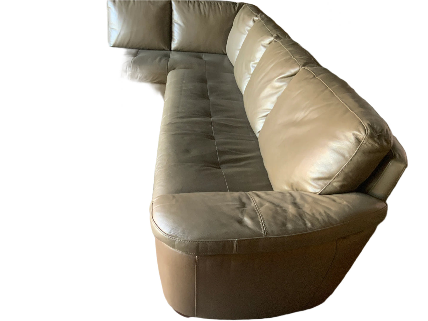 Modern 2pc Brown Leather Sectional Sofa
