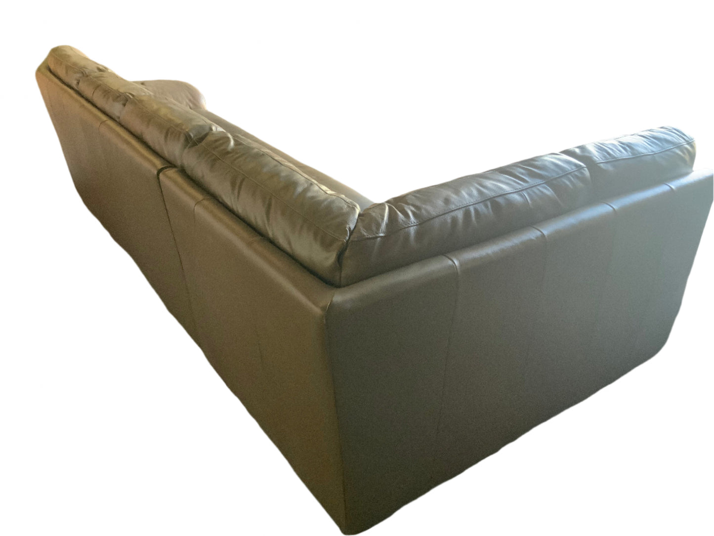 Modern 2pc Brown Leather Sectional Sofa