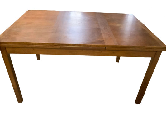 Danish Marked Mid Century Modern Teak Wood Leaf Slide Extended Dining Table