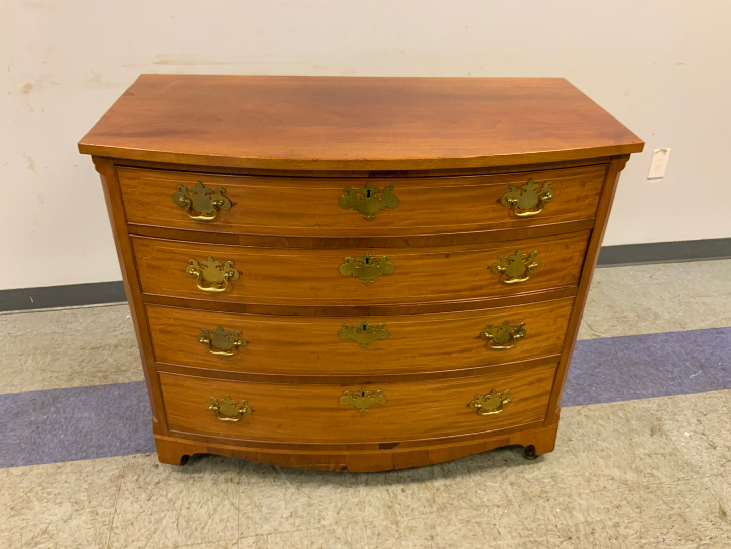 Antique 4 Drawer Brass Hardware Chest of Drawers