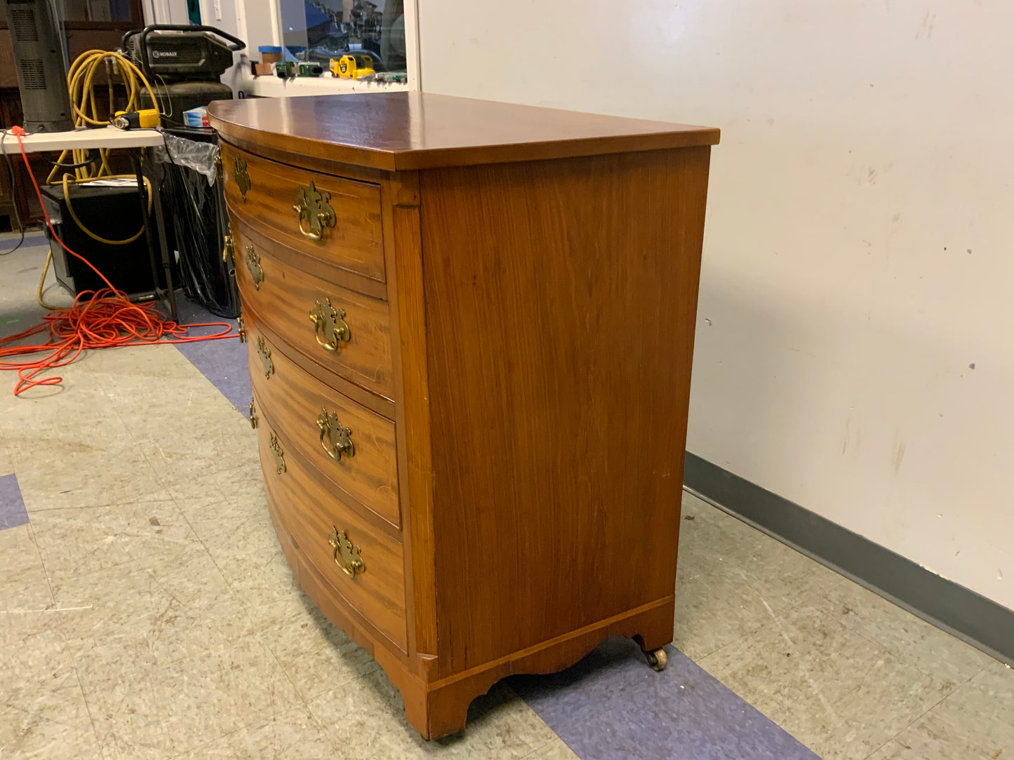 Antique 4 Drawer Brass Hardware Chest of Drawers