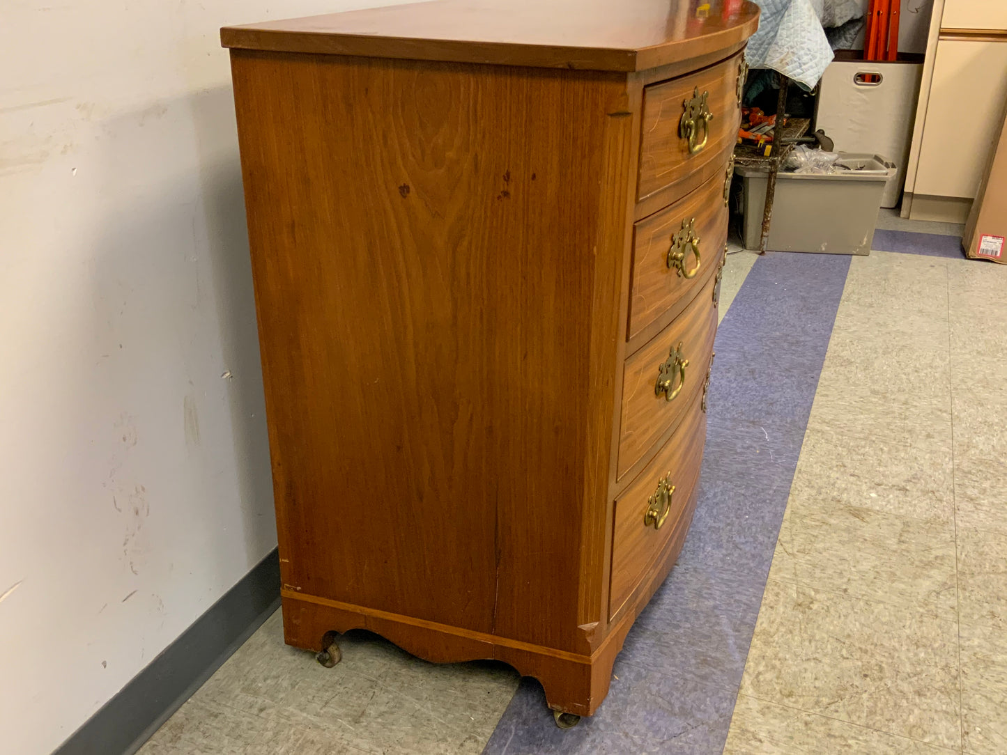 Antique 4 Drawer Brass Hardware Chest of Drawers