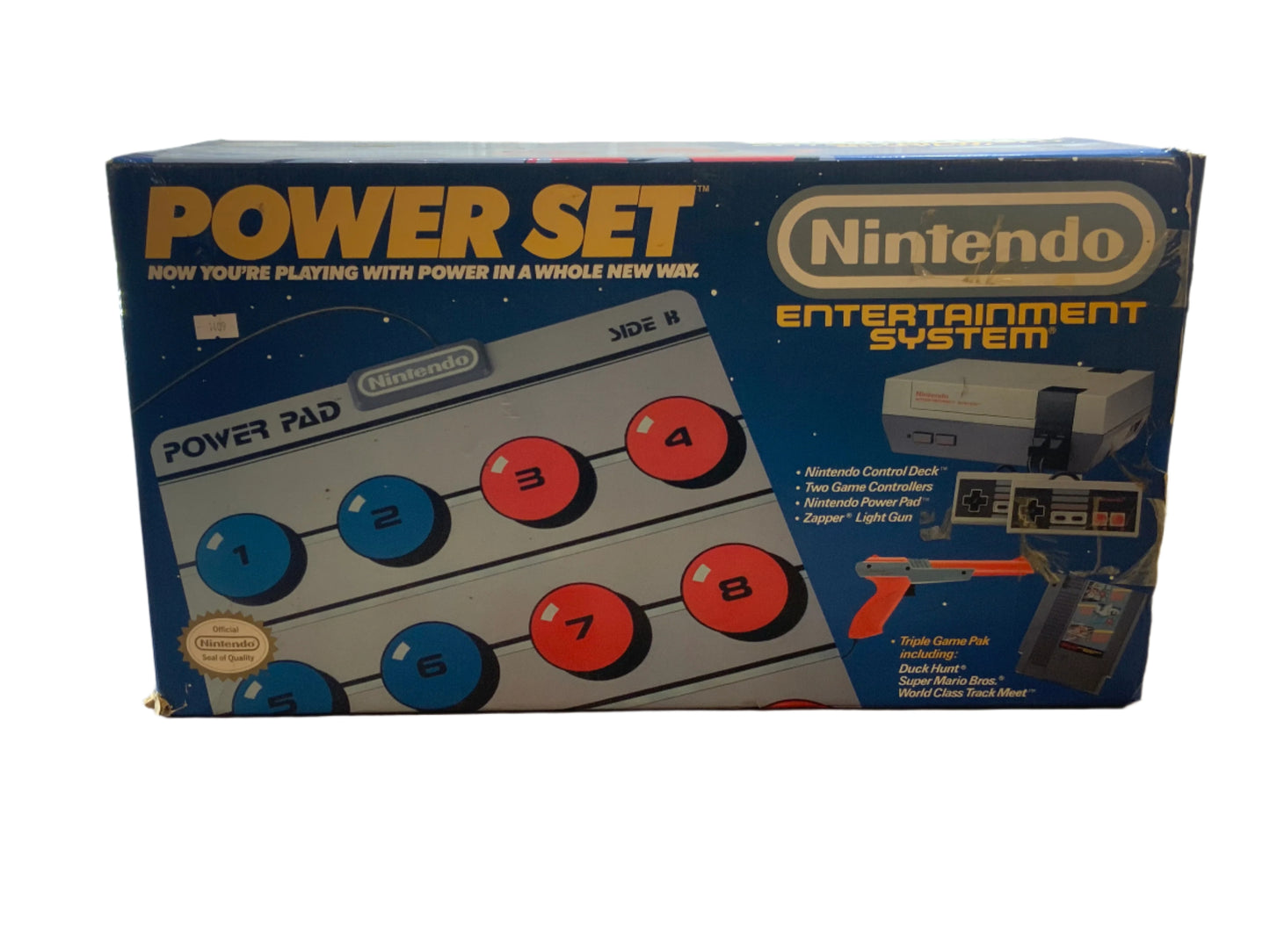 Nintendo NES Console Power Set w/ Power Pad in Box and Triple Game Pak
