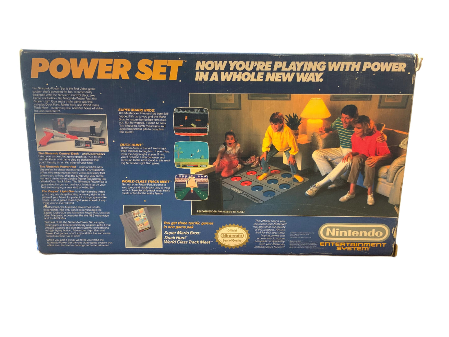 Nintendo NES Console Power Set w/ Power Pad in Box and Triple Game Pak