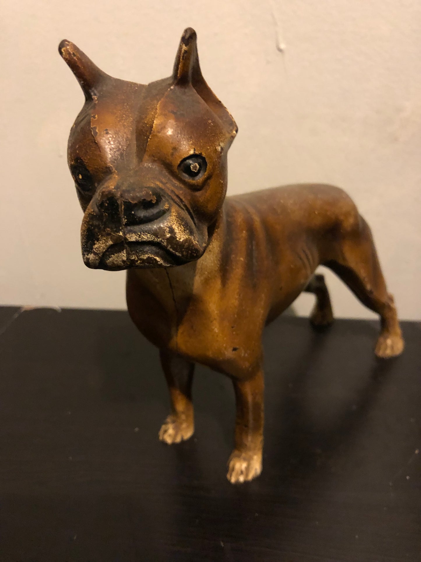 Original Rare Hubley Cast Iron Boxer Dog Door Stop