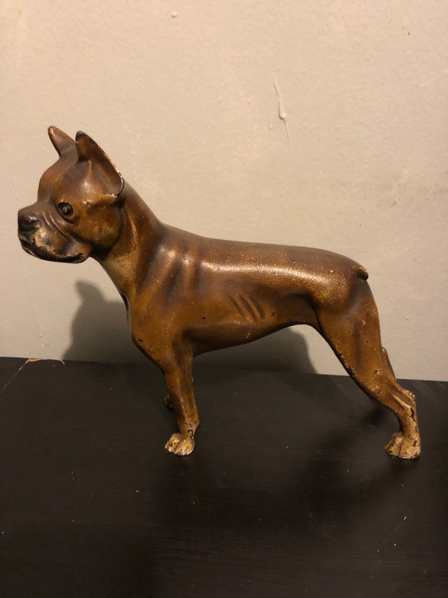 Original Rare Hubley Cast Iron Boxer Dog Door Stop