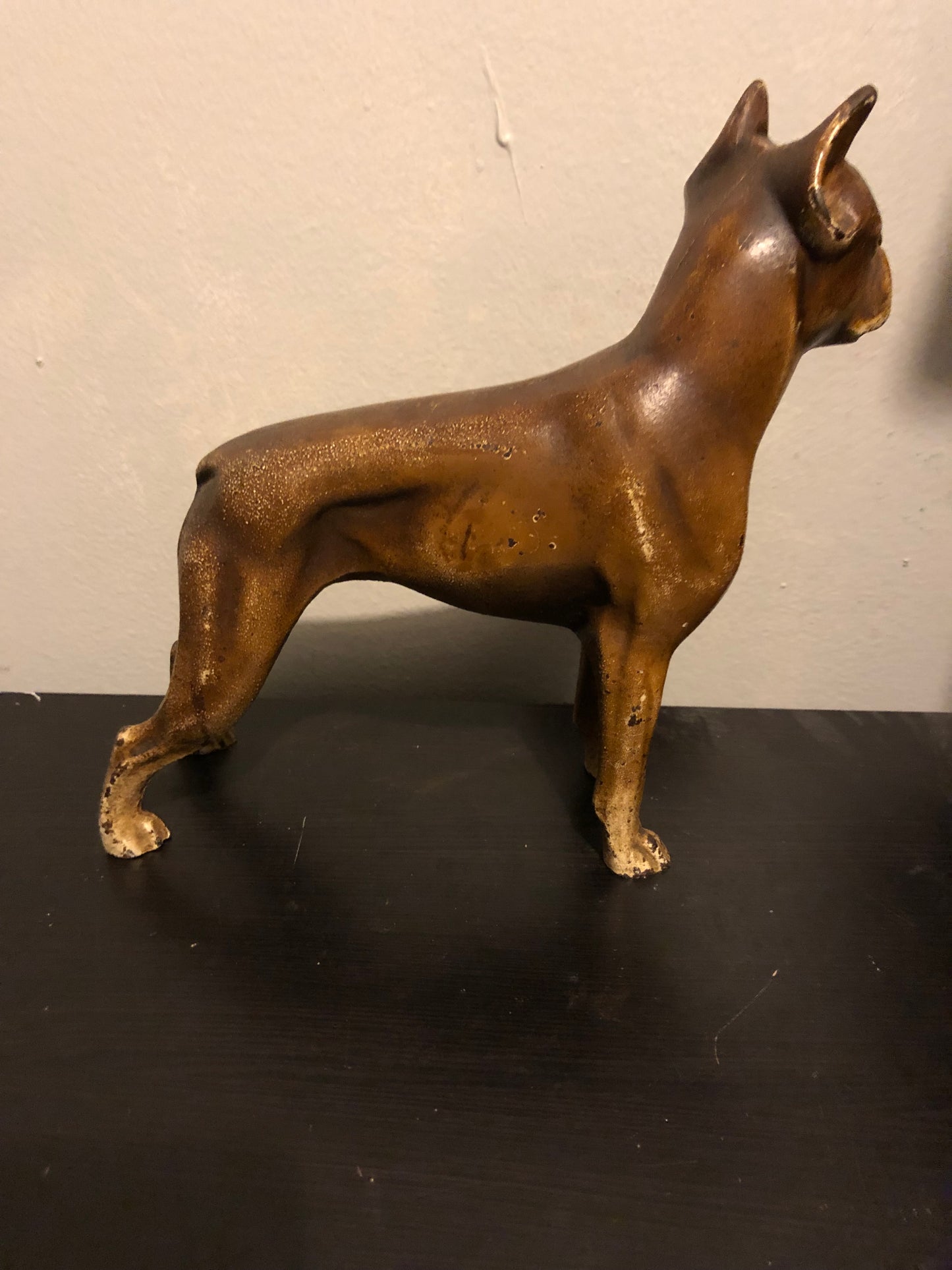 Original Rare Hubley Cast Iron Boxer Dog Door Stop