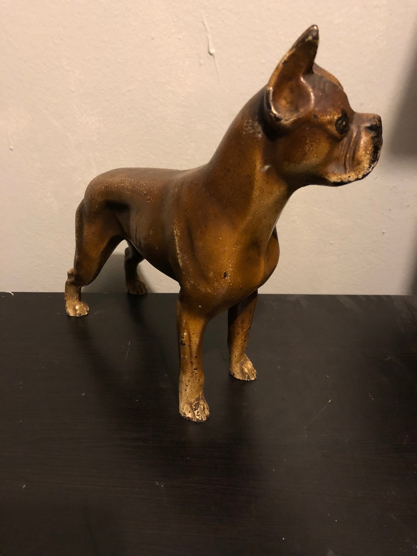 Original Rare Hubley Cast Iron Boxer Dog Door Stop