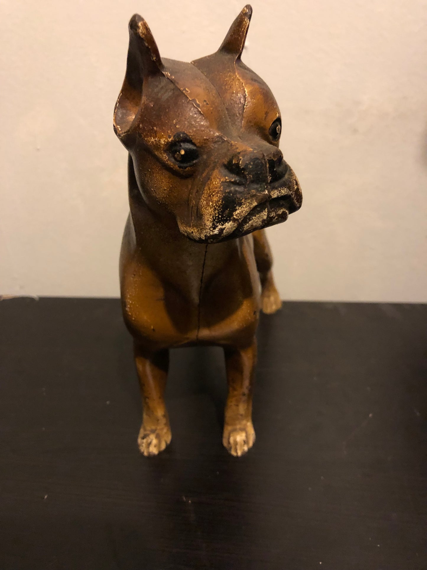 Original Rare Hubley Cast Iron Boxer Dog Door Stop