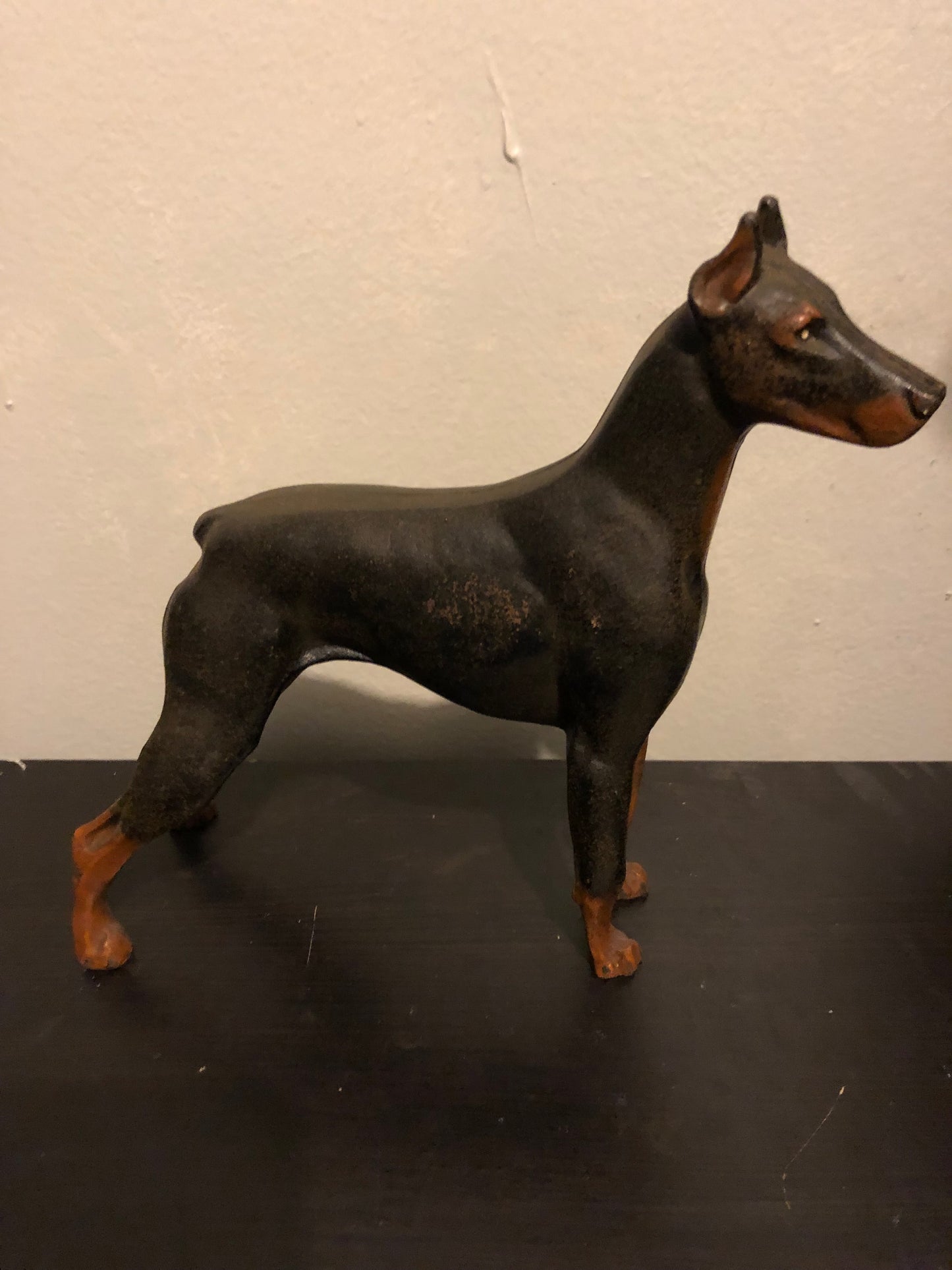 Original RARE Antique Hubley Cast Iron Doberman Dog Door Stop