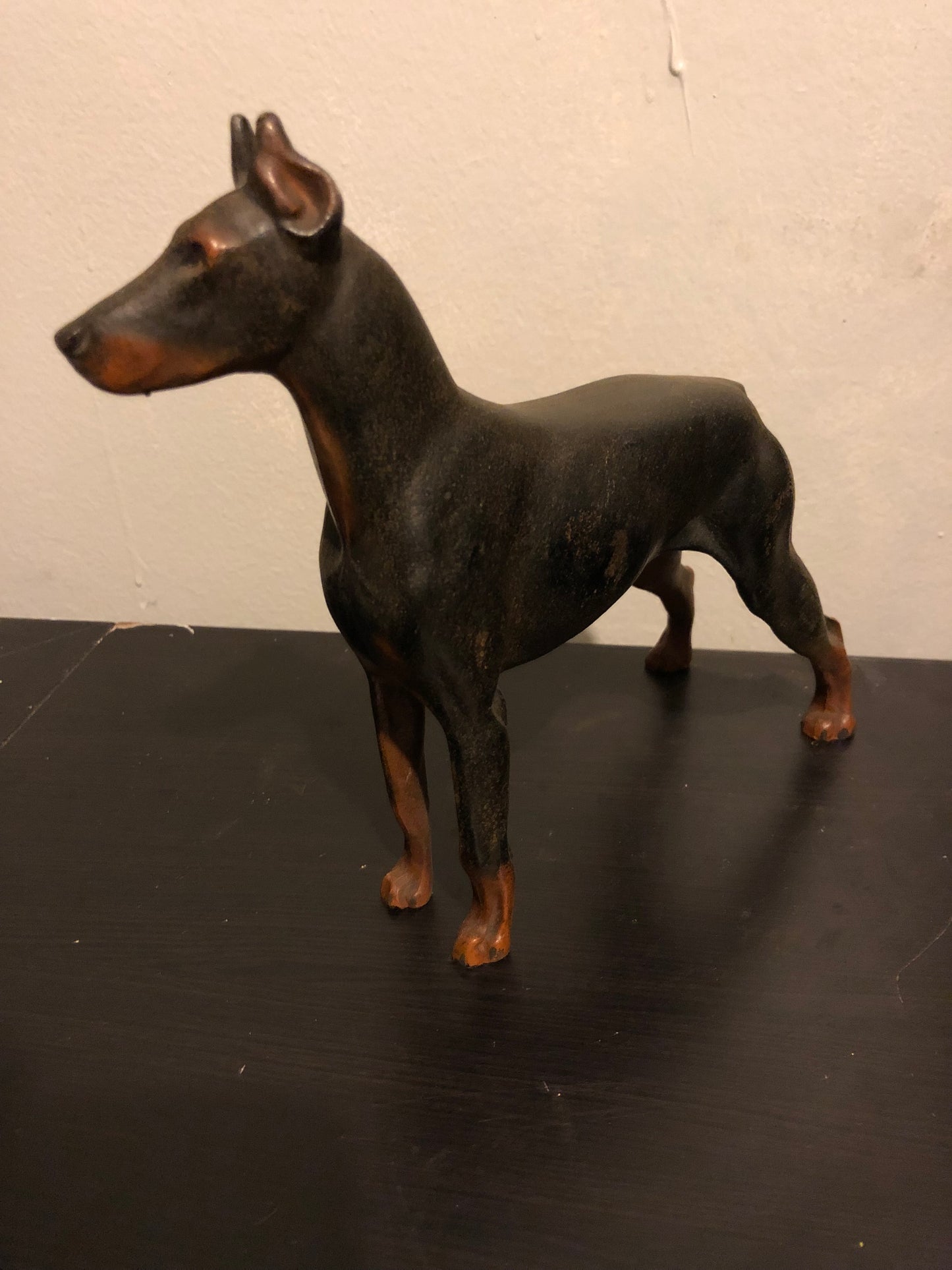 Original RARE Antique Hubley Cast Iron Doberman Dog Door Stop