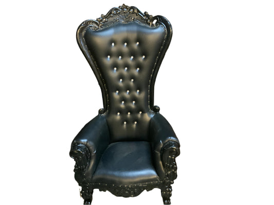 RENTAL ONLY Throne Chair - All Black Vinyl - Black Trim