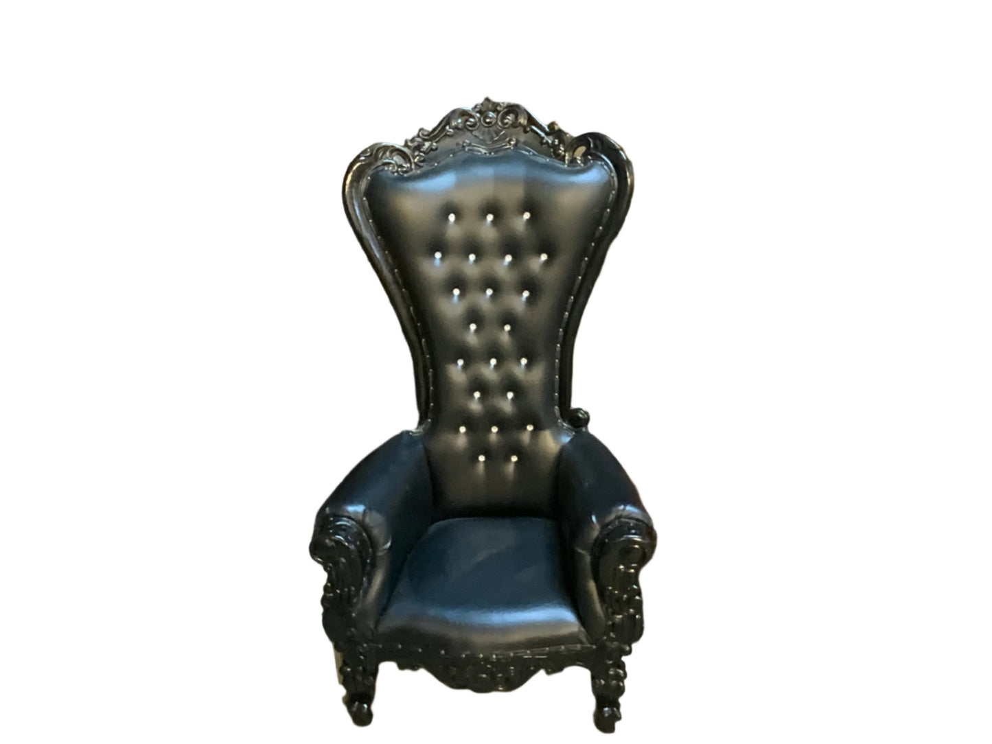 RENTAL ONLY Throne Chair - All Black Vinyl - Black Trim