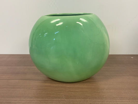 Vintage Haeger Large Oval Vase Mid Century Modern 1960s Ceramics Green Pottery Planter