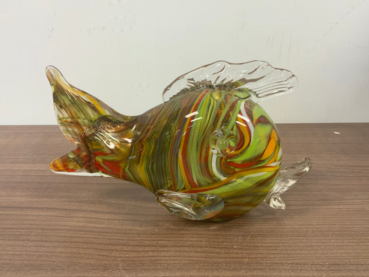 Vintage Art Glass Hand Blown Large Tropical Fish Sculpture Figurine