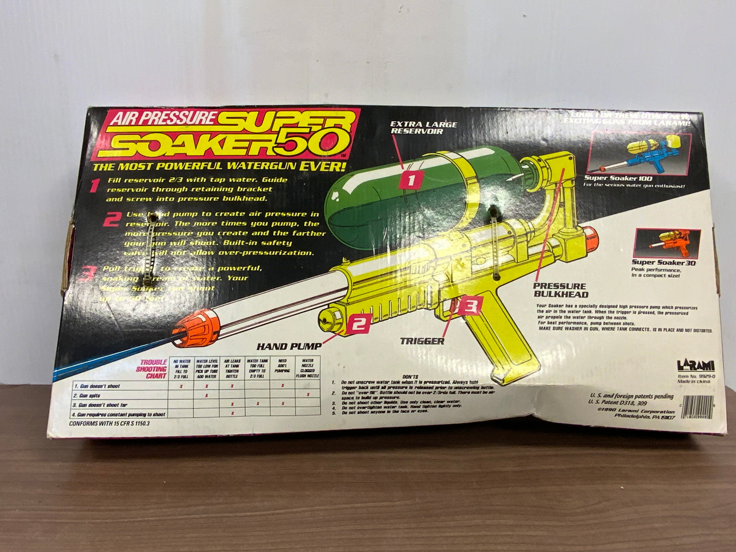 Original Vintage 1990 Larami Super Soaker 50 Air Pressure Water Gun MIB BA757