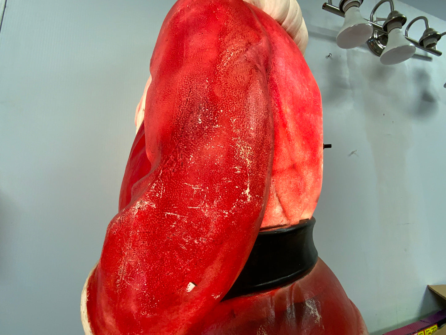 Vintage Christmas 46” Lighted Santa Holding His Green Bag Of Toys Blow Mold