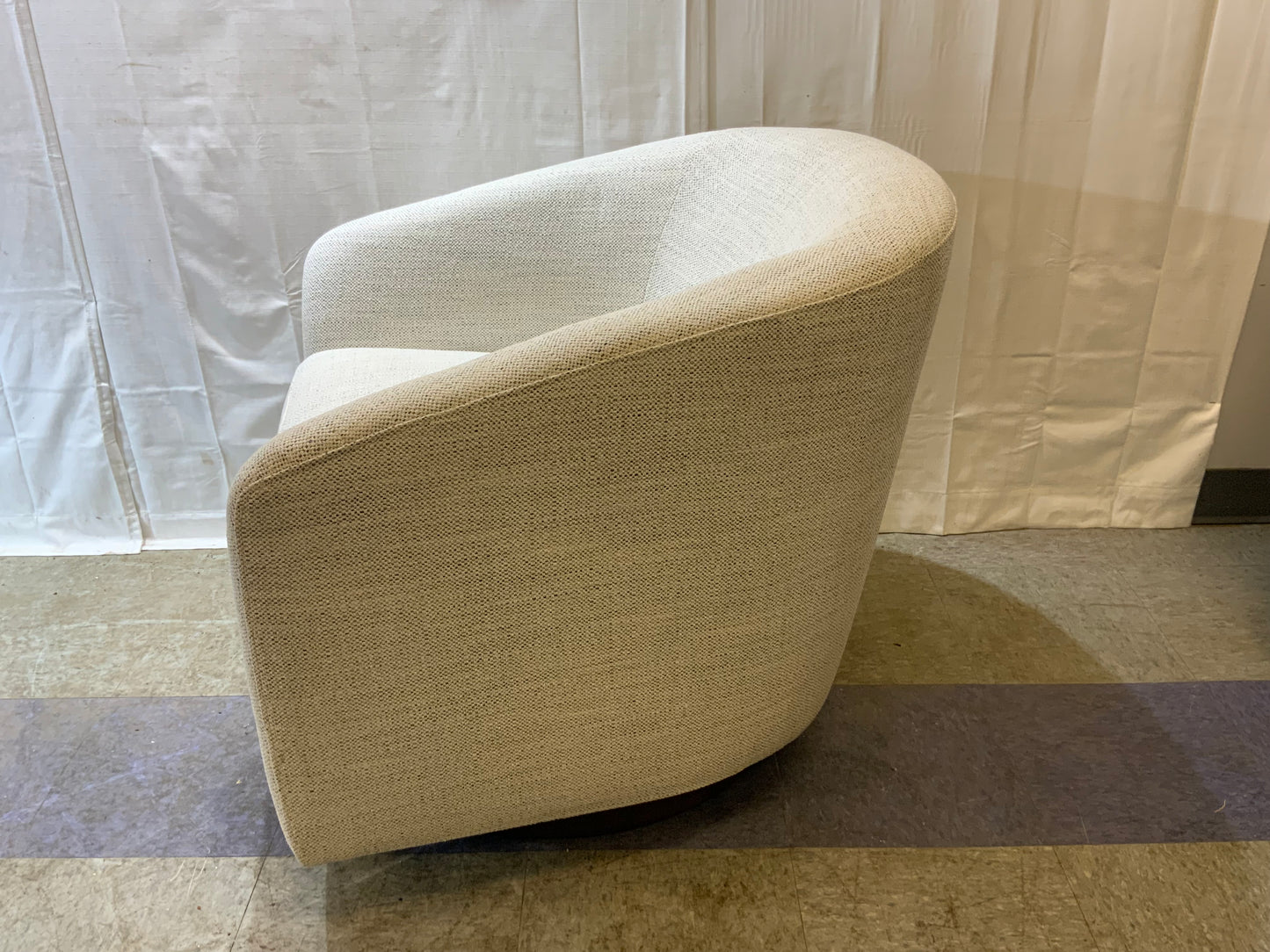 NEW Chita  Round Barrel Ivory Arm Swivel Accent Chair