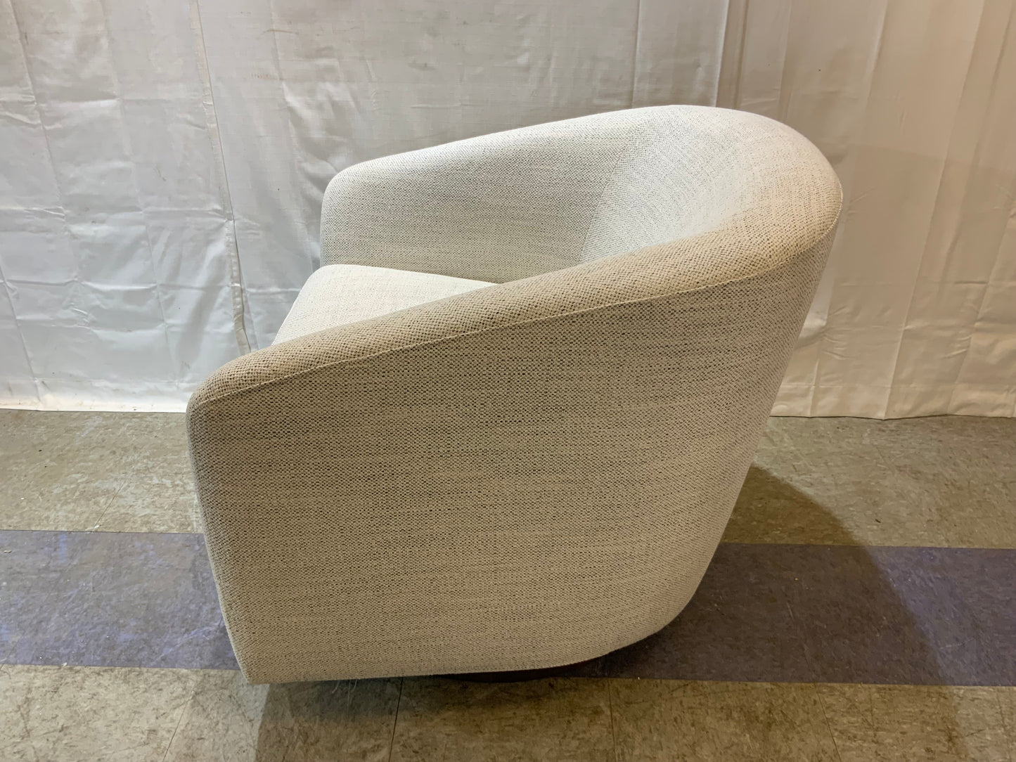 NEW Chita  Round Barrel Ivory Arm Swivel Accent Chair