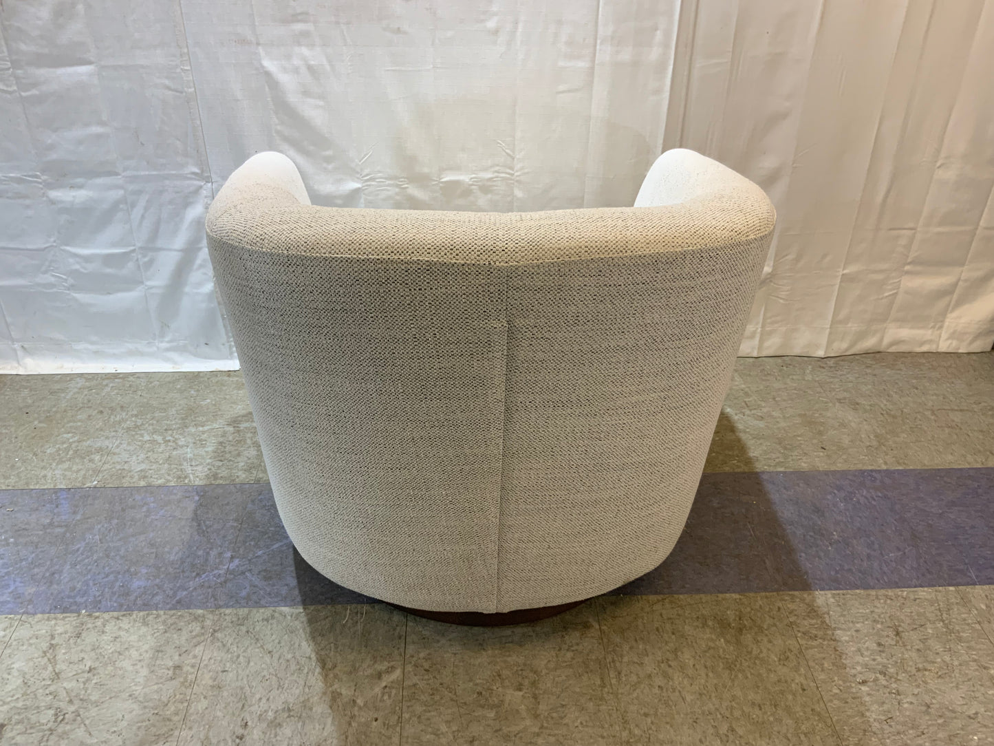 NEW Chita  Round Barrel Ivory Arm Swivel Accent Chair