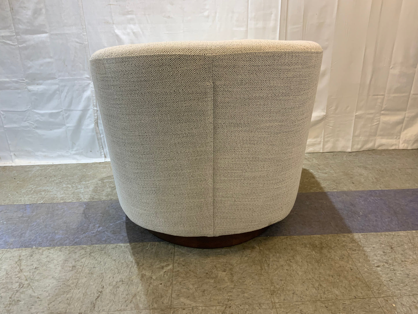 NEW Chita  Round Barrel Ivory Arm Swivel Accent Chair