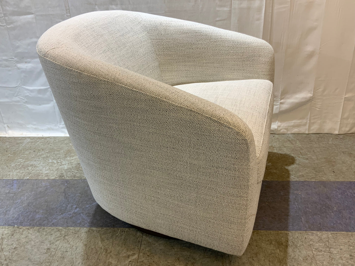 NEW Chita  Round Barrel Ivory Arm Swivel Accent Chair