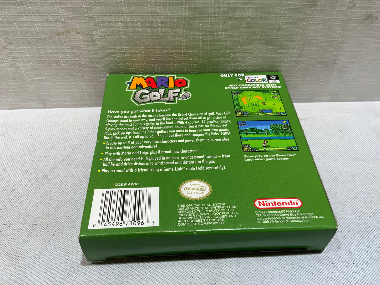 USED Open Box Game Boy Color Mario Golf Video Game w/ Box