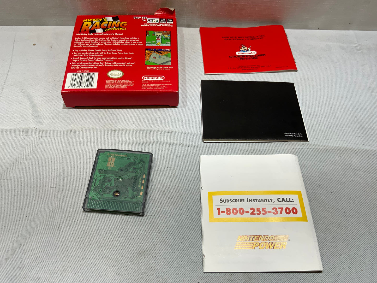 USED Open Box Nintendo GameBoy Color Mickey’s Racing Adventure Video Game w/Box