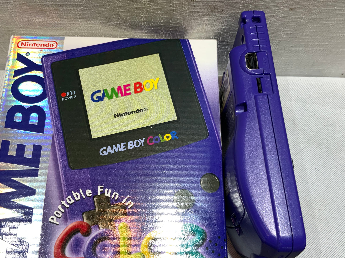 USED Open Box Nintendo GameBoy Color Purple Portable Game Console System