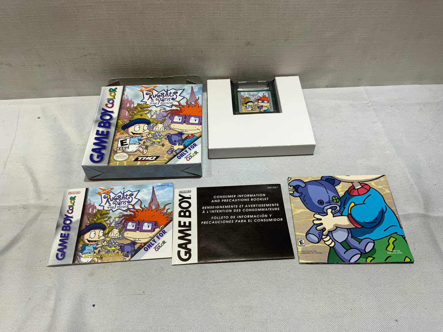 USED Open Box Nintendo Game Boy Color Rugrats in Paris The Movie Video Game w/ Box