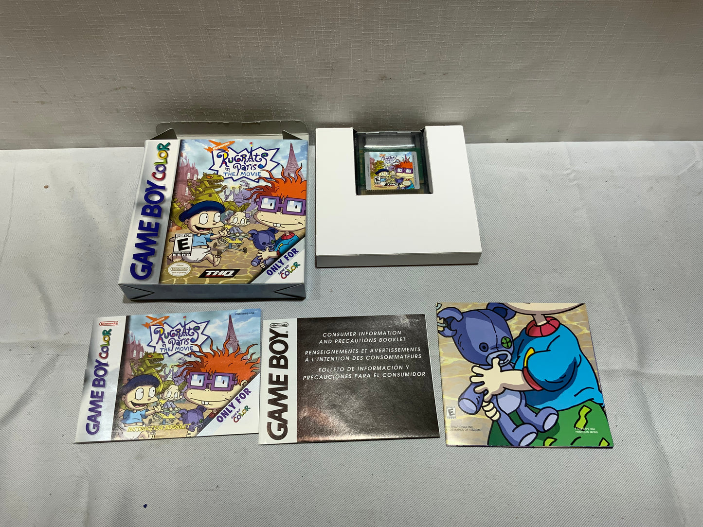 USED Open Box Nintendo Game Boy Color Rugrats in Paris The Movie Video Game w/ Box